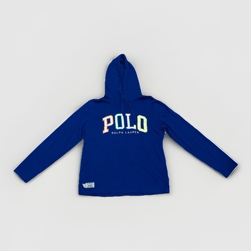 Polo Ralph Lauren Polo Spellout Royal Blue Hoodie Size Small Logo Pony